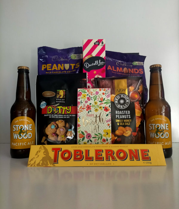 happy birthday beer gift hamper