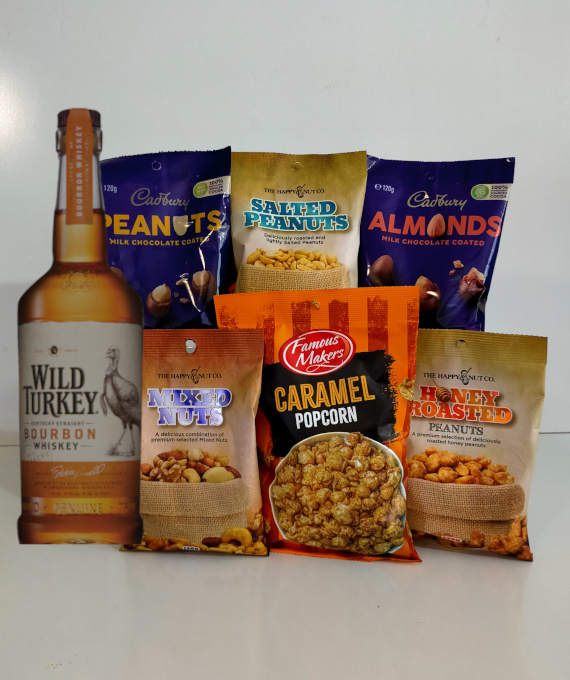 wild turkey bourbon nuts gift hamper
